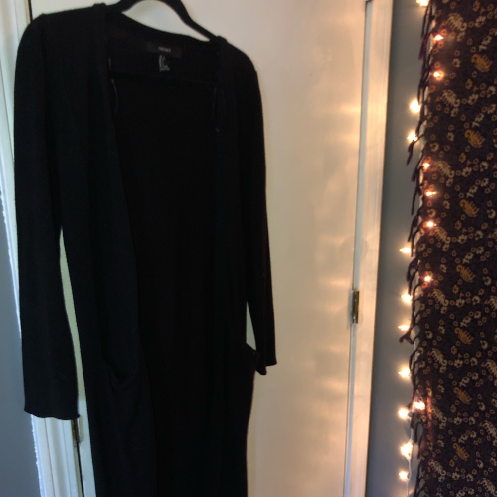 Forever 21 black long cardigan with pockets!
